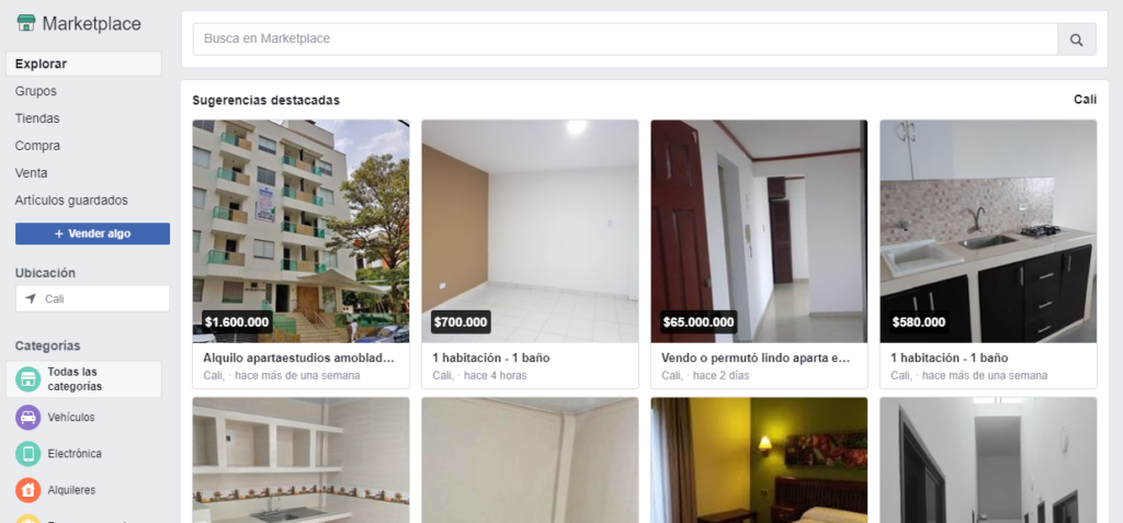 facebook marketplace para vender casas